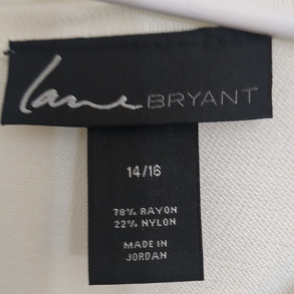 Lane Bryant White and Blue Boxy Short Sleeve Sweater Size 16 - Picture 2 of 5